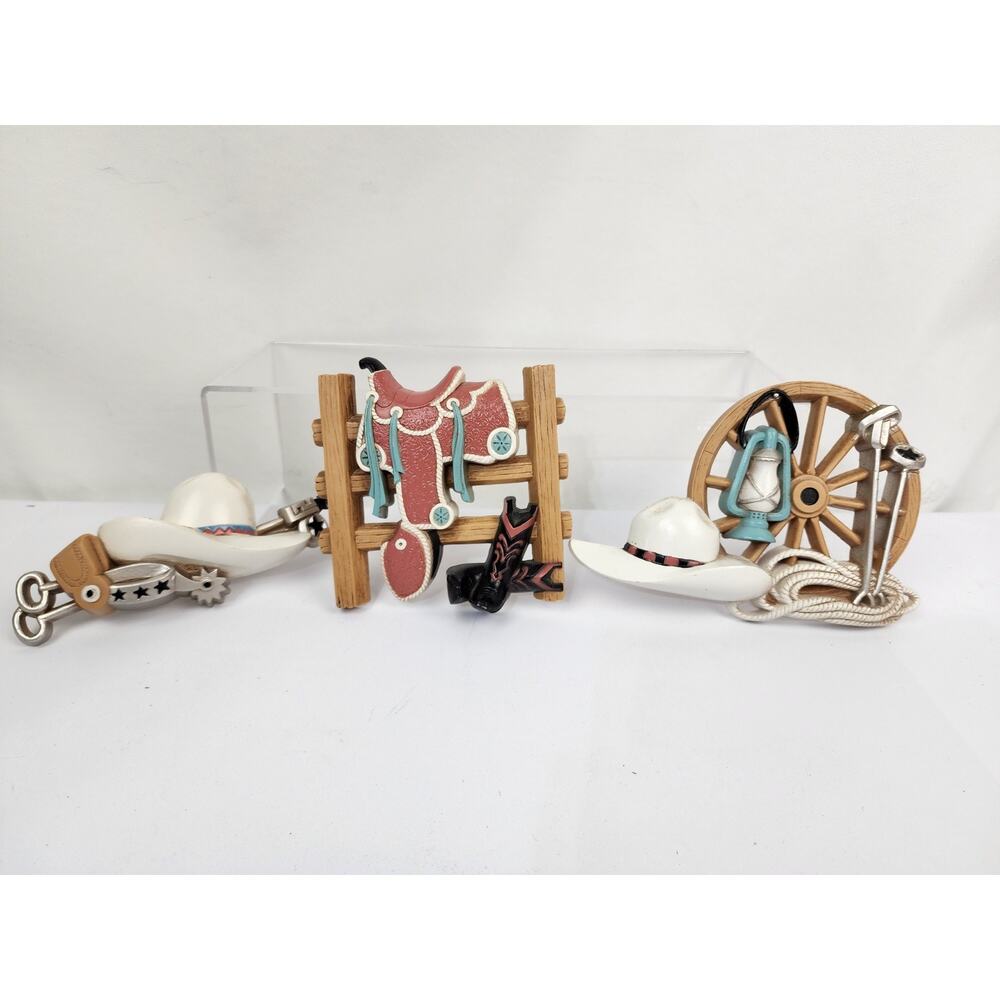 3 pc Set Burwood Southwest Cowboy Western Wall Decor Teal Turquoise Made in USA